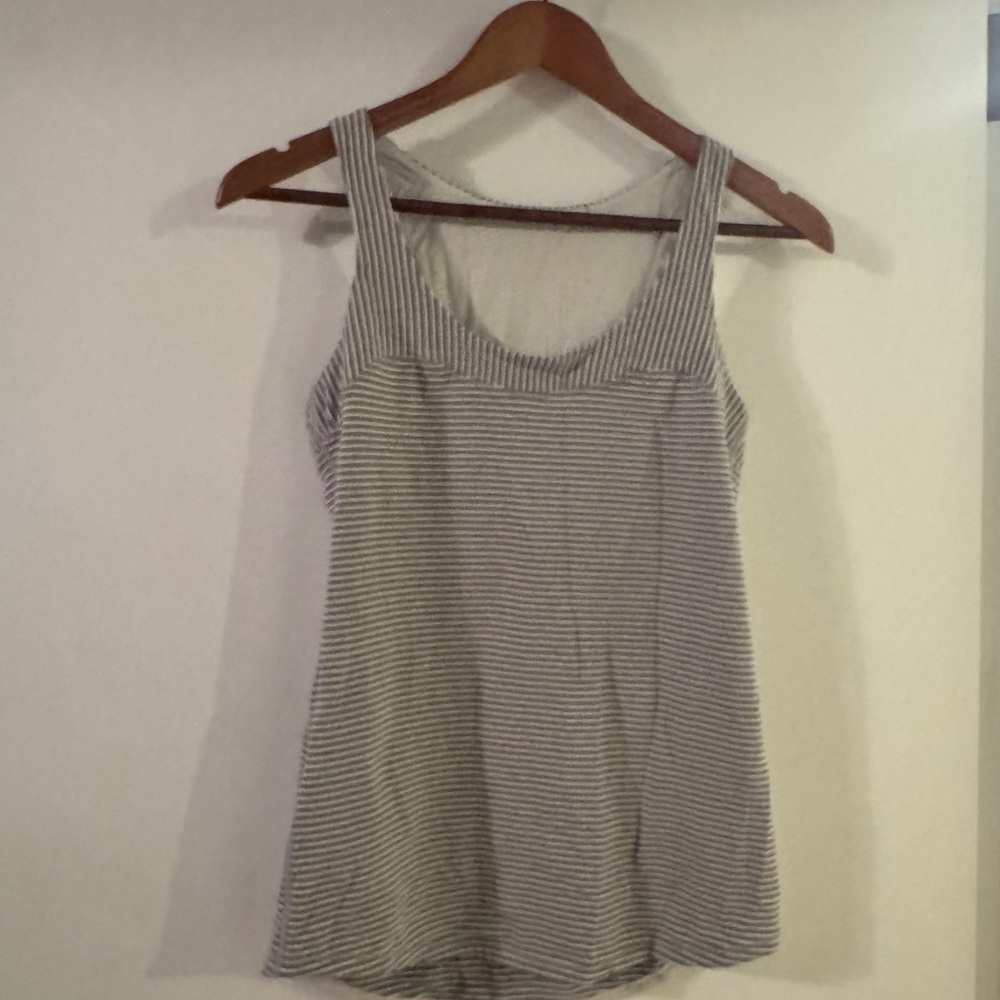 Lululemon Athletica Gray Striped Tank Top